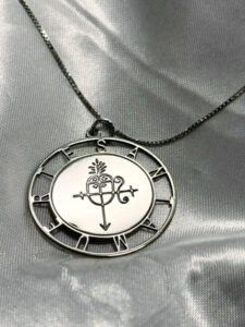 Ciondolo argento 925 sigillo santa muerte