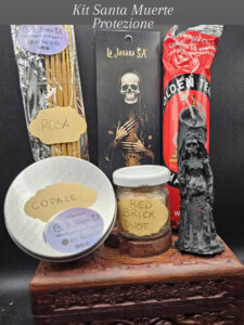 Kit purificazione - Incenso stick - Resina Copale - Invocazione Santa Muerte - polvere Red Brick Dust - Candela Nera Santa Muerte